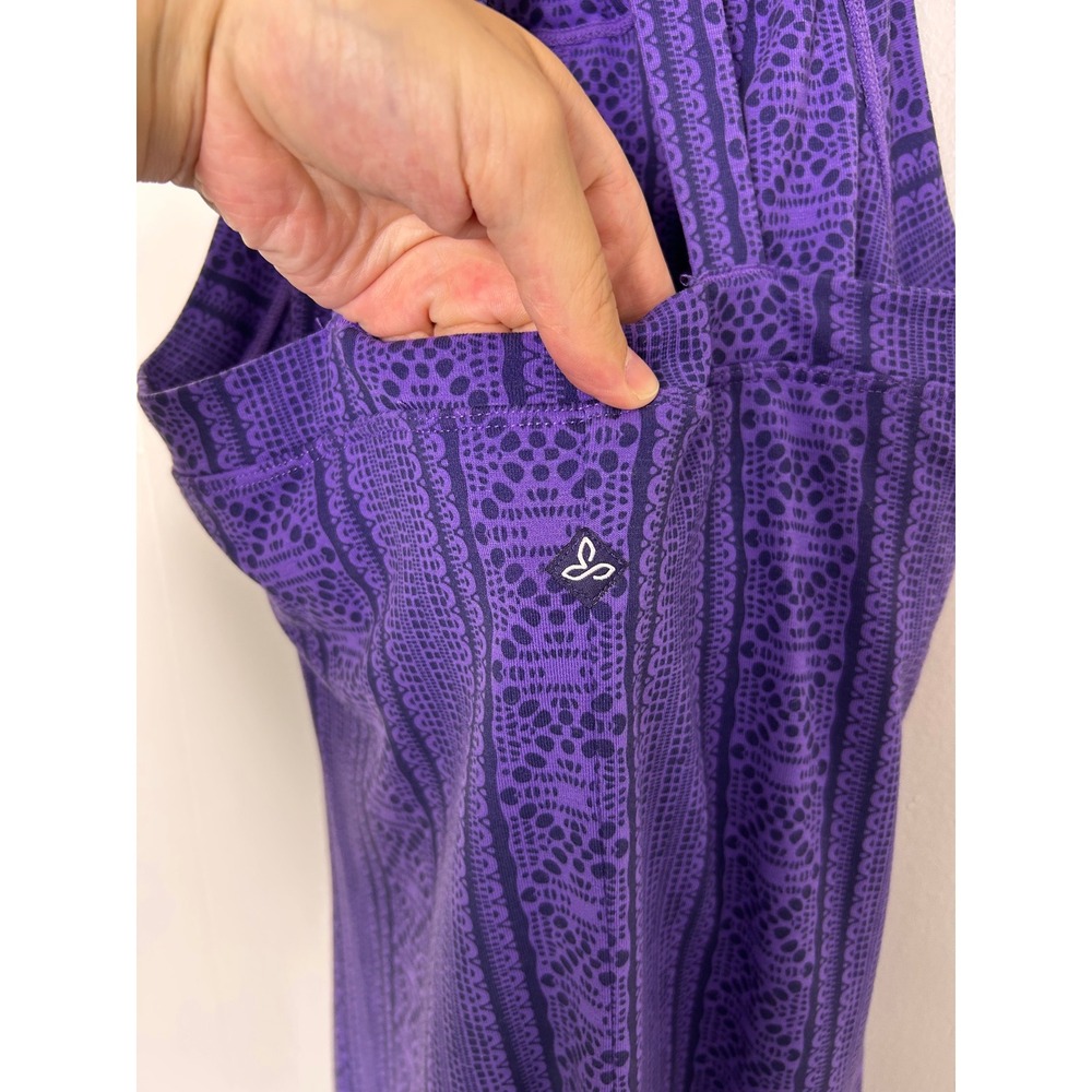 Prana Dress Womens S Purple Quinn Geometric tribal Print Strappy Active hiking - Picture 8 of 8
